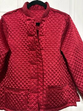 Carole Little Quilted Women's Jacket in Deep Red